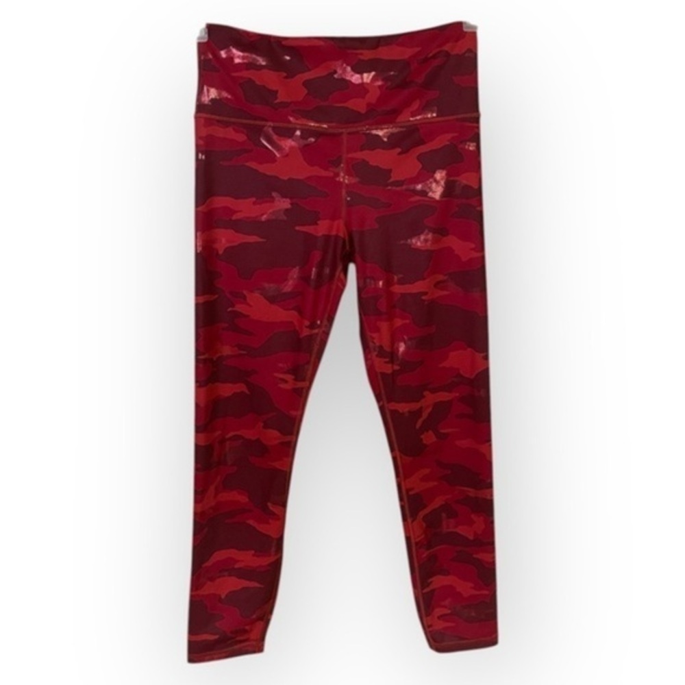 Athleta Women’s Small Metallic Red Camo Elation Train 7/8 Leggings